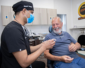 A dental exam at the office